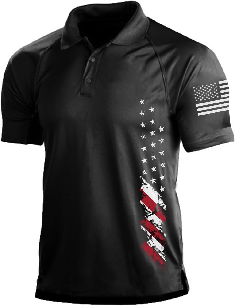 Men's Short Sleeve Polo, Graphic Print, Polyester Blend - Image 41