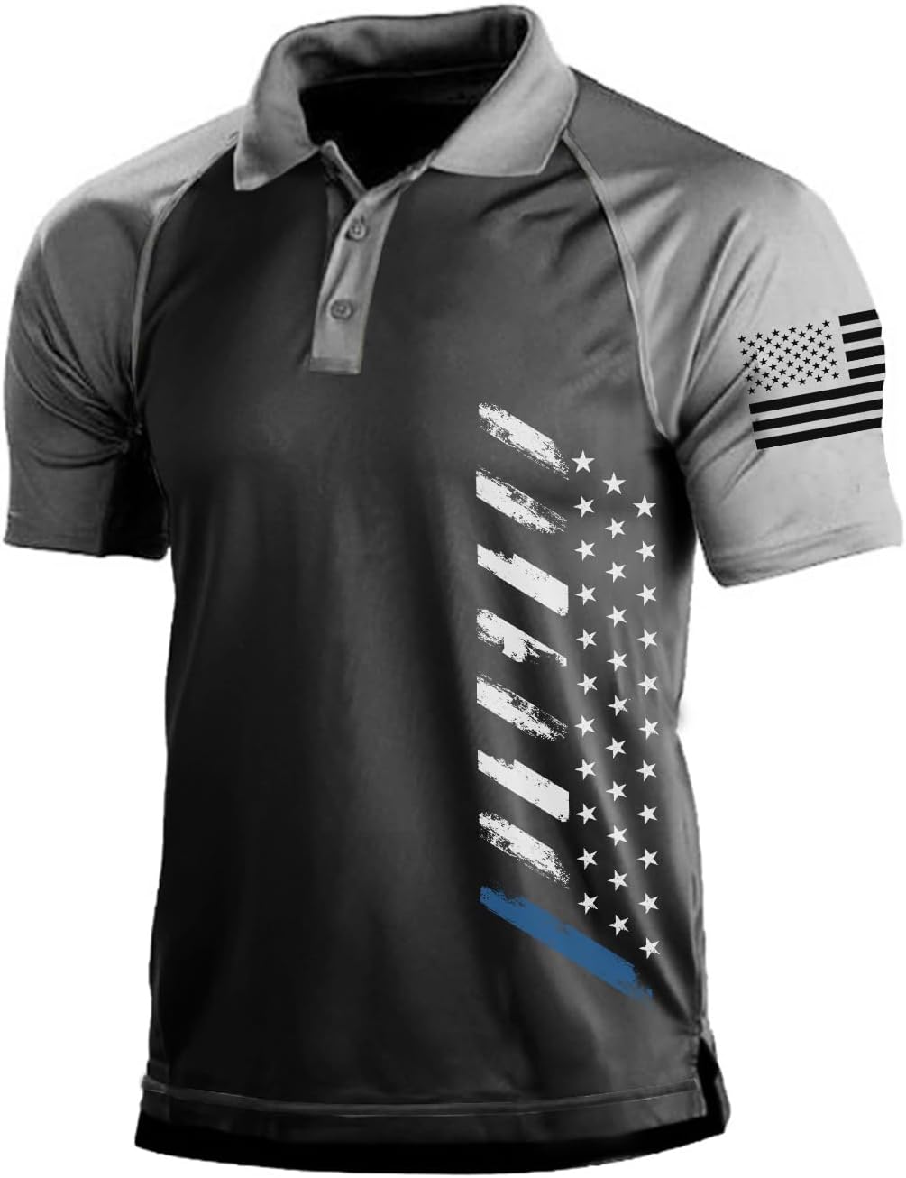 Men's Short Sleeve Polo, Graphic Print, Polyester Blend - Image 14