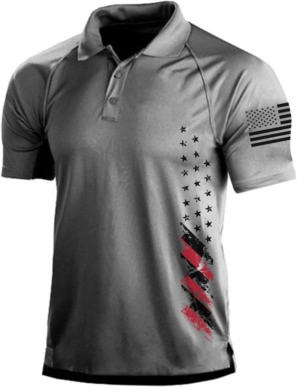 Men's Short Sleeve Polo, Graphic Print, Polyester Blend - Image 51