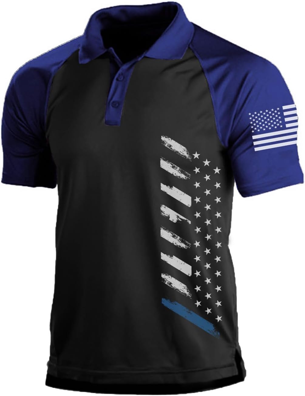 Men's Short Sleeve Polo, Graphic Print, Polyester Blend - Image 8