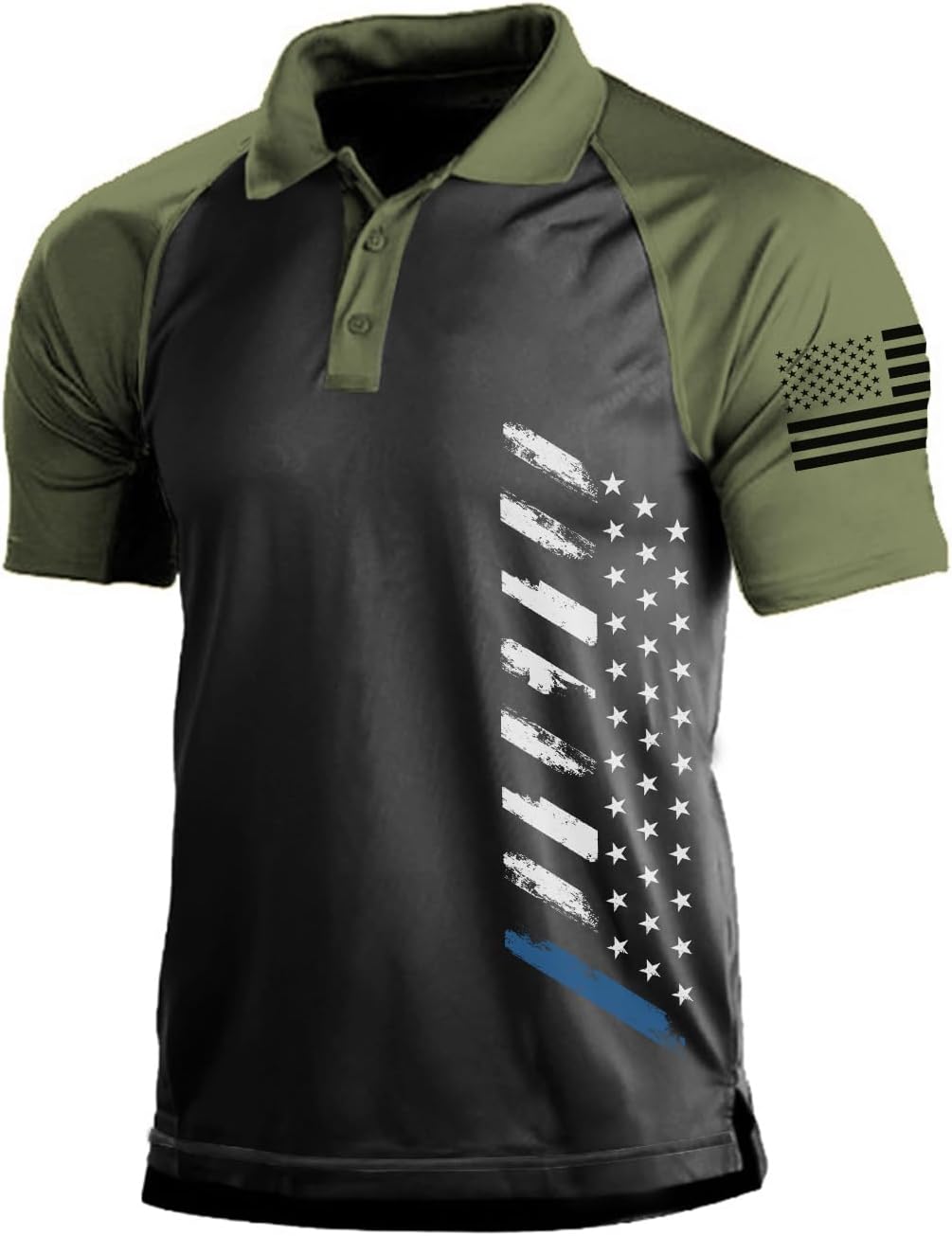 Men's Short Sleeve Polo, Graphic Print, Polyester Blend - Image 15