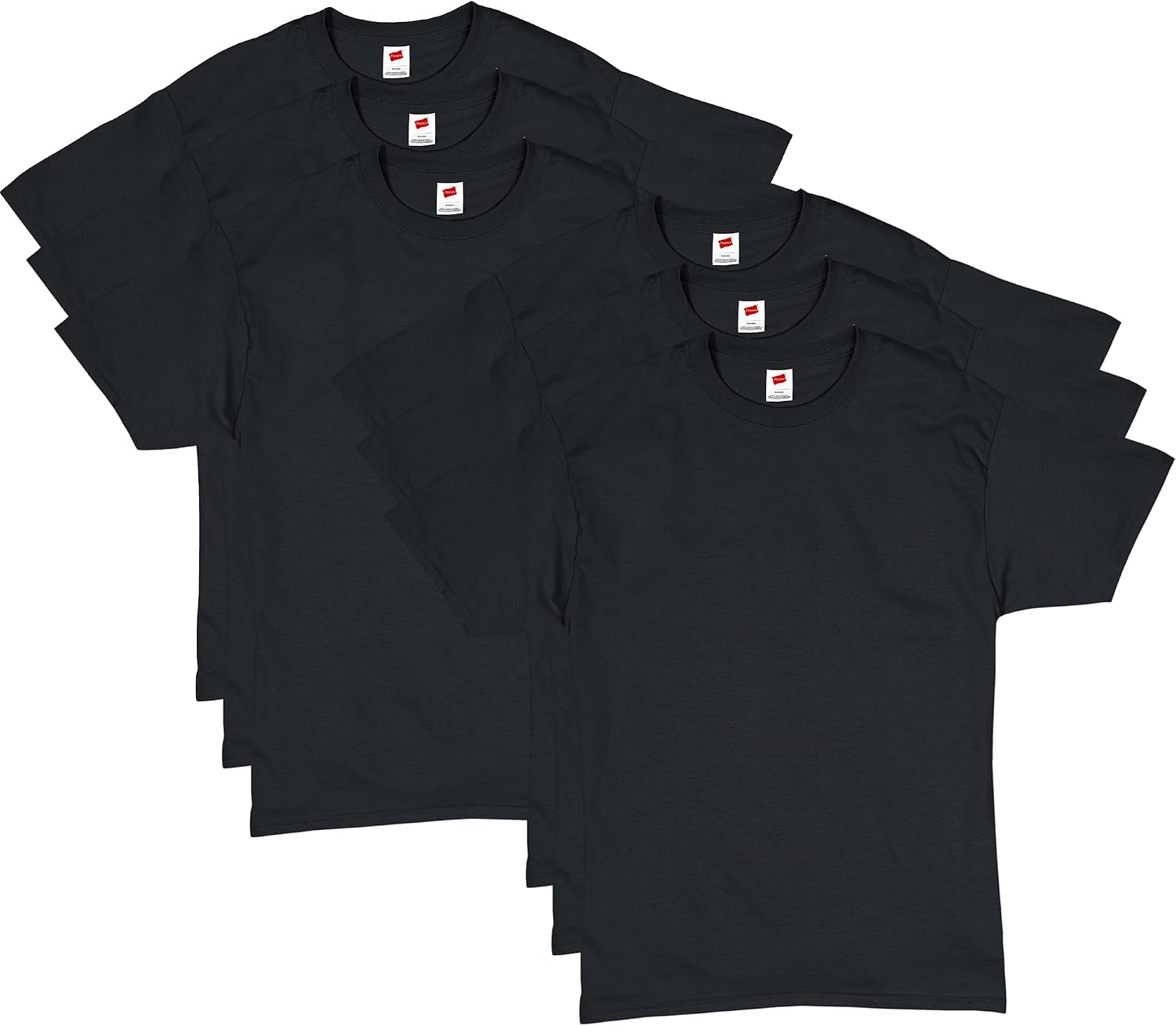 Men's Black Cotton Crewneck T-Shirts, Short Sleeve, Multi-Pack - Image 25