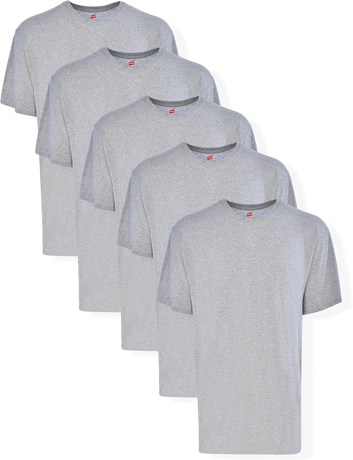 Men's White Cotton Crew Neck T-Shirts, 5-Pack - Image 8