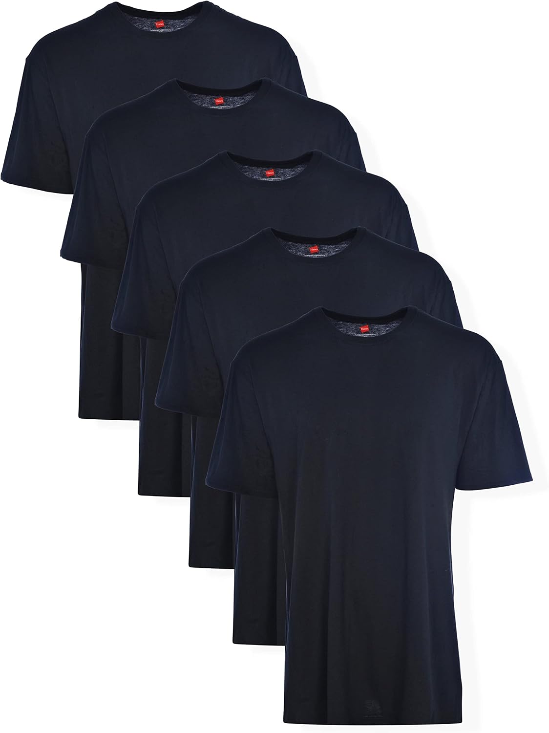 Men's White Cotton Crew Neck T-Shirts, 5-Pack - Image 9