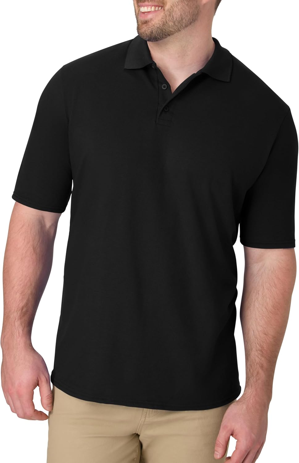 Men's Solid Polo Shirt, Short Sleeve, Cotton Blend