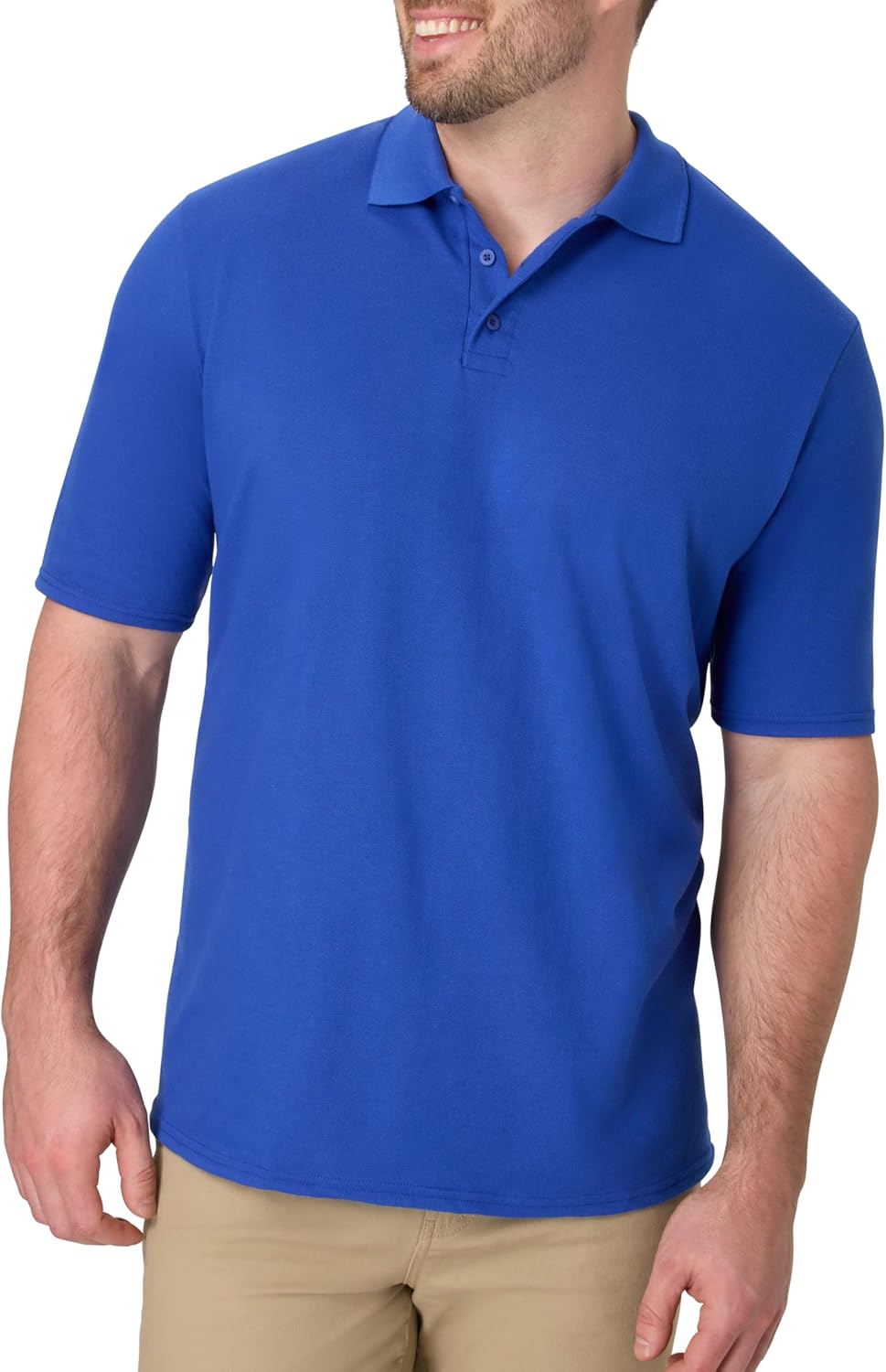 Men's Solid Polo Shirt, Short Sleeve, Cotton Blend - Image 10