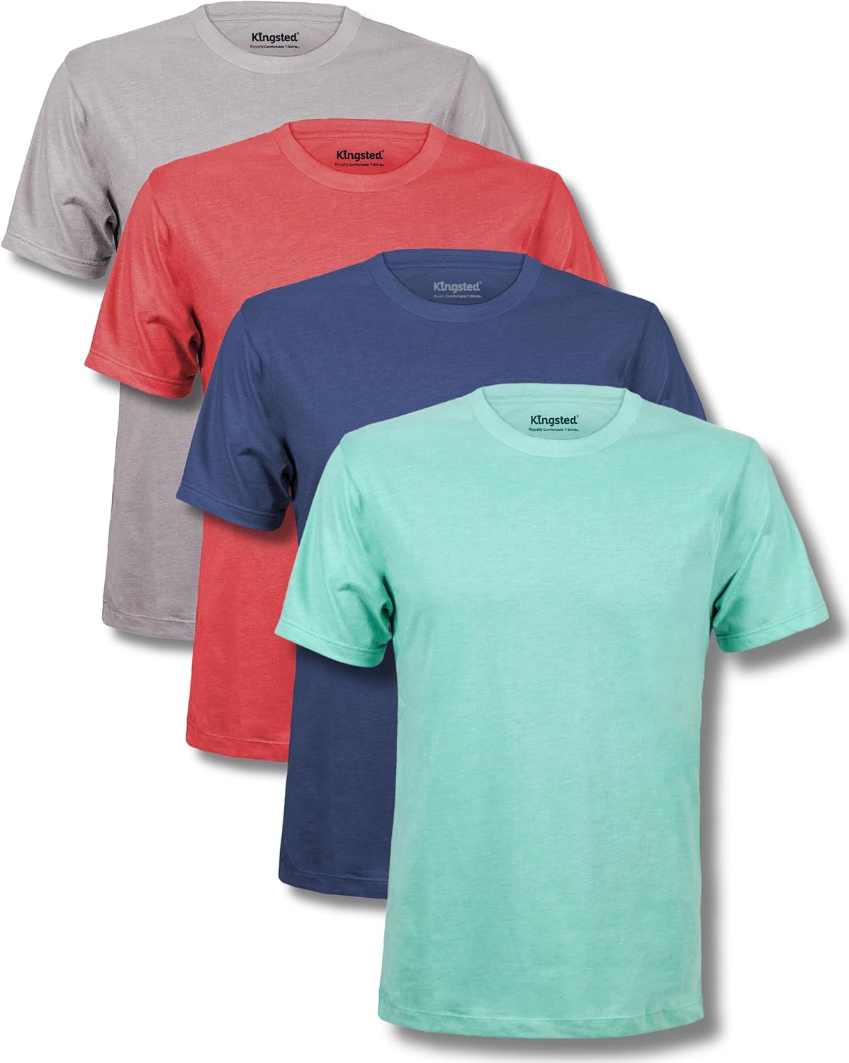 Men's Cotton Blend T-Shirts, Short Sleeve, Assorted 4-Pack