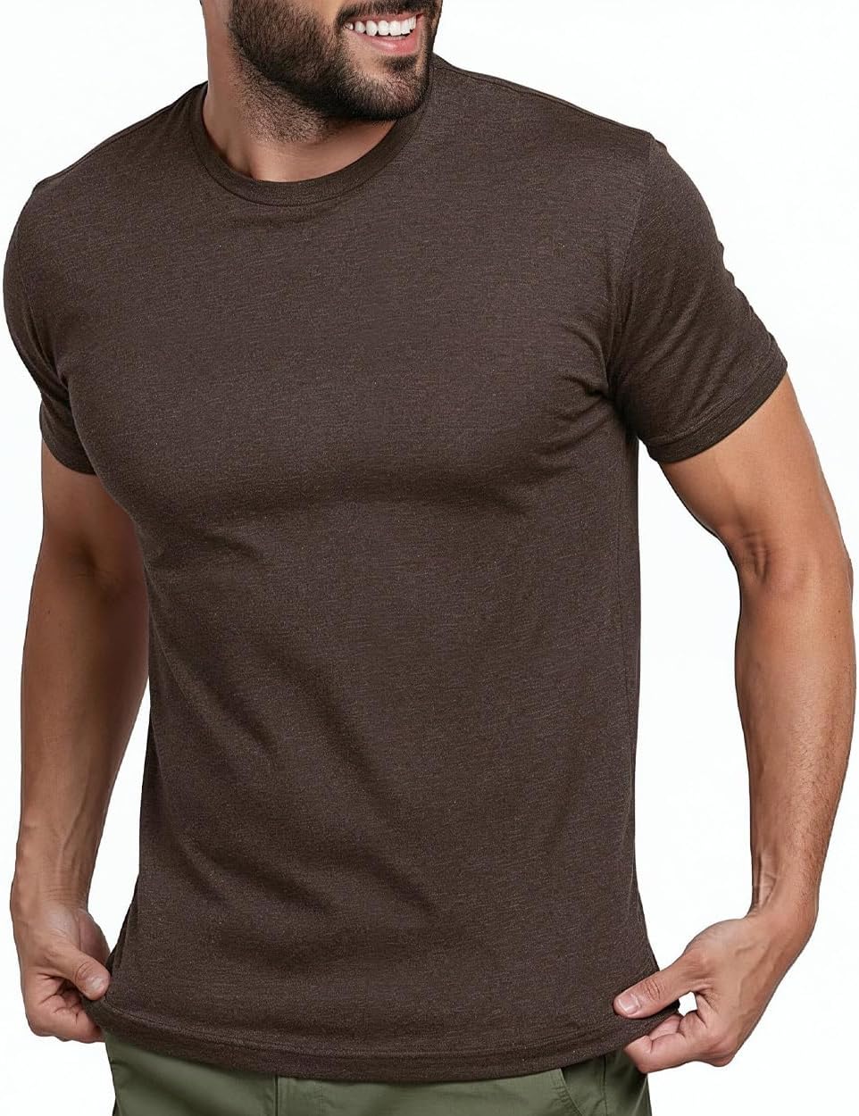 Men's Soft Cotton Blend Crew Neck T-Shirt, Black - Image 24