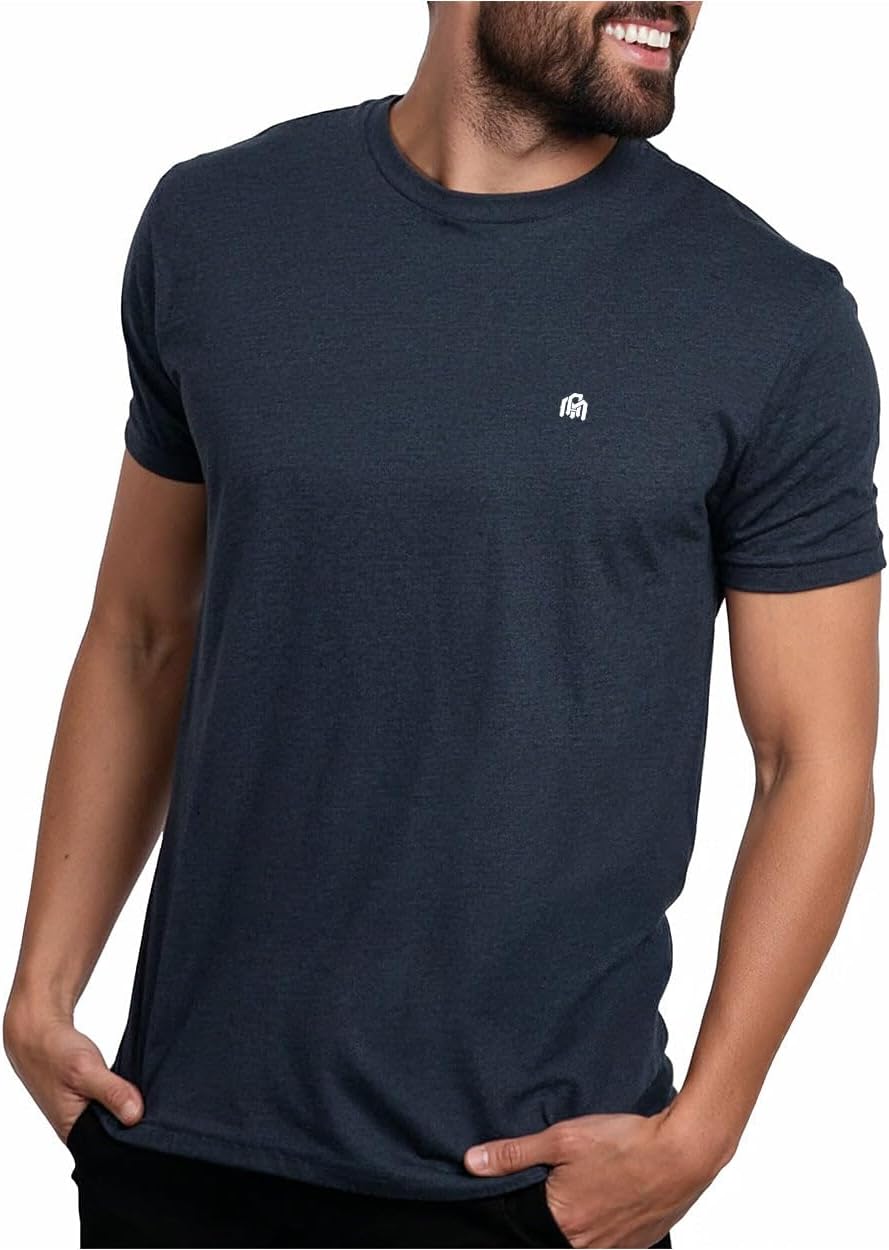 Men's Soft Cotton Blend Crew Neck T-Shirt, Black - Image 32