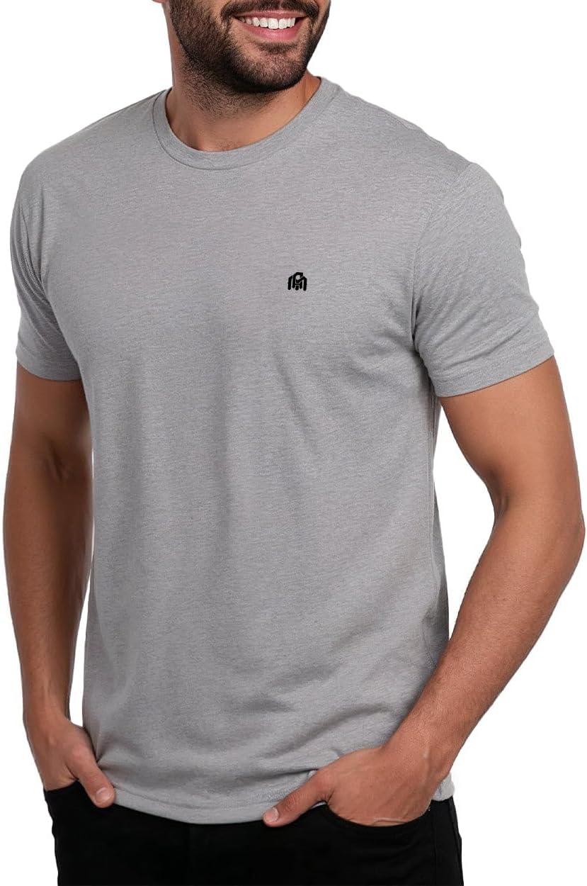Men's Soft Cotton Blend Crew Neck T-Shirt, Black - Image 31
