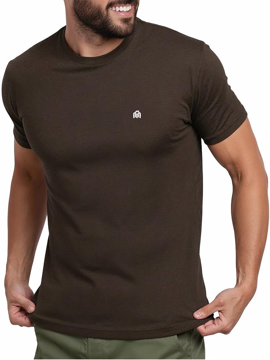 Men's Soft Cotton Blend Crew Neck T-Shirt, Black - Image 22