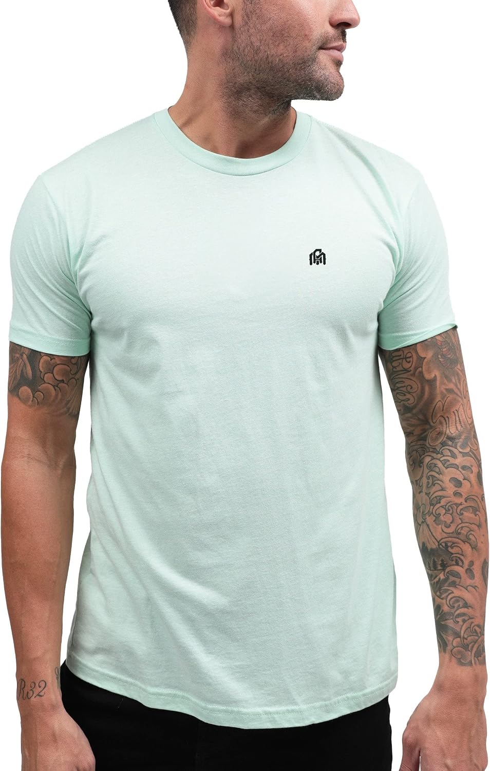 Men's Soft Cotton Blend Crew Neck T-Shirt, Black - Image 34