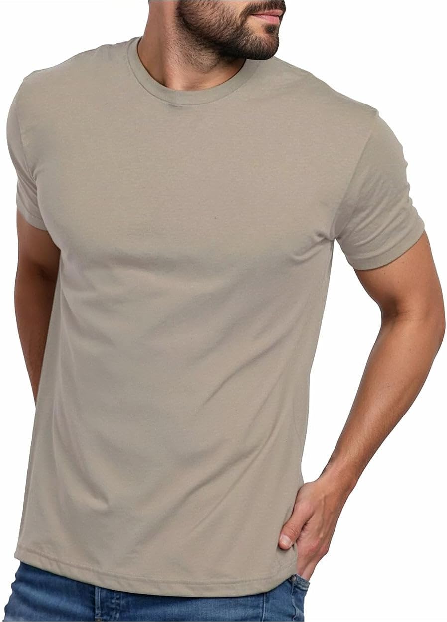 Men's Soft Cotton Blend Crew Neck T-Shirt, Black - Image 12