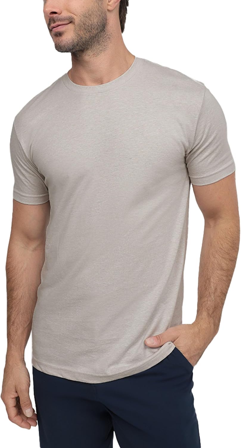 Men's Soft Cotton Blend Crew Neck T-Shirt, Black - Image 21