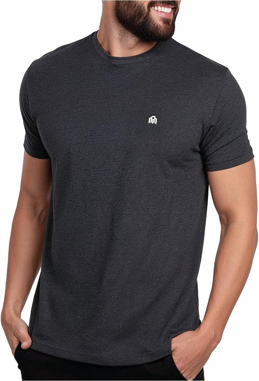Men's Soft Cotton Blend Crew Neck T-Shirt, Black - Image 23