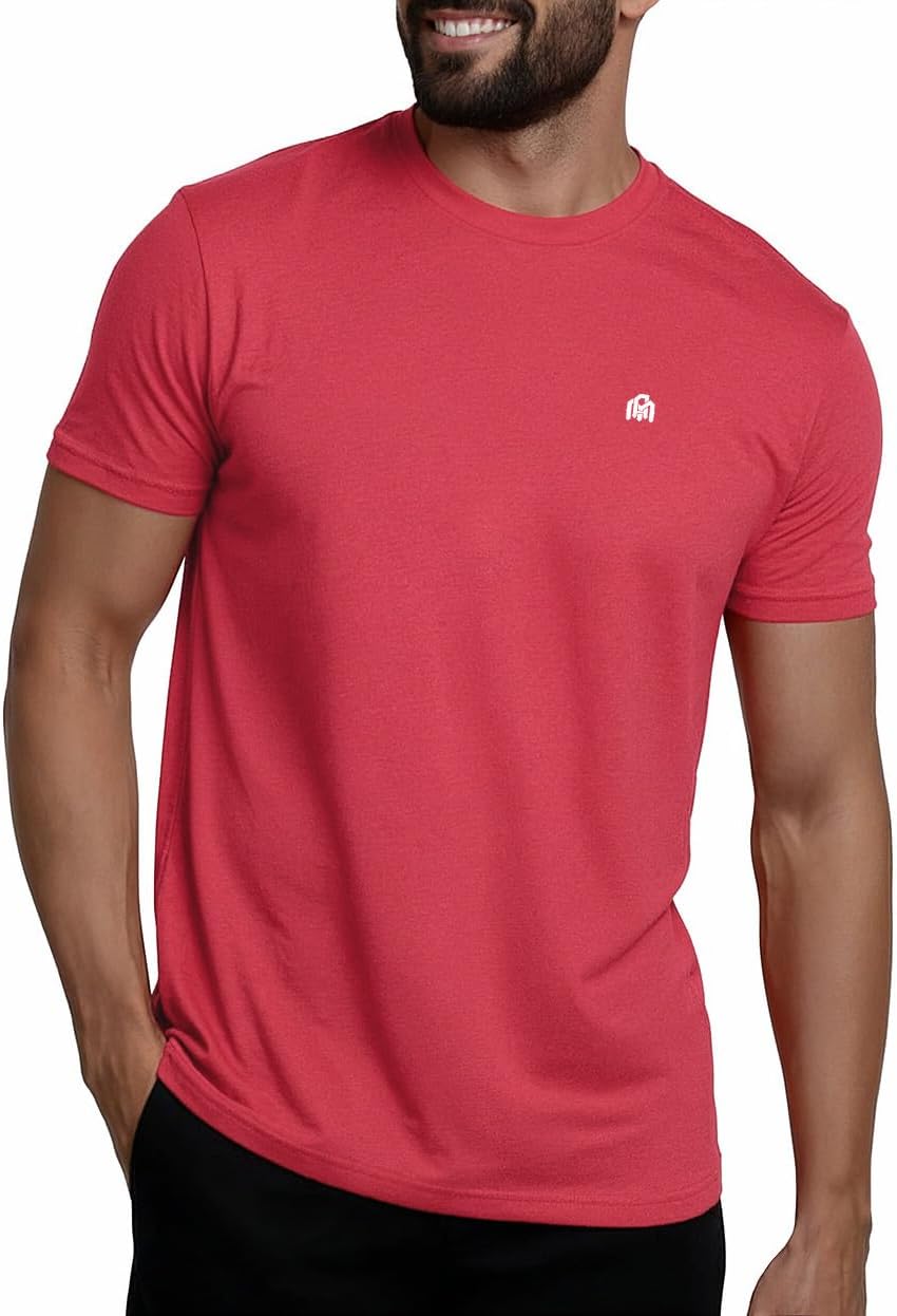 Men's Soft Cotton Blend Crew Neck T-Shirt, Black - Image 13