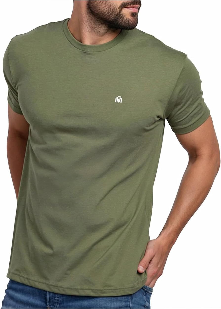 Men's Soft Cotton Blend Crew Neck T-Shirt, Black - Image 25