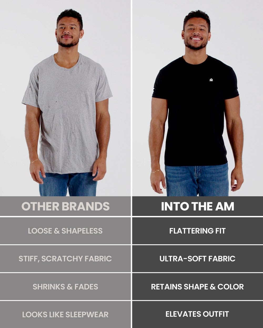 Men's Soft Cotton Blend Crew Neck T-Shirt, Black - Image 7