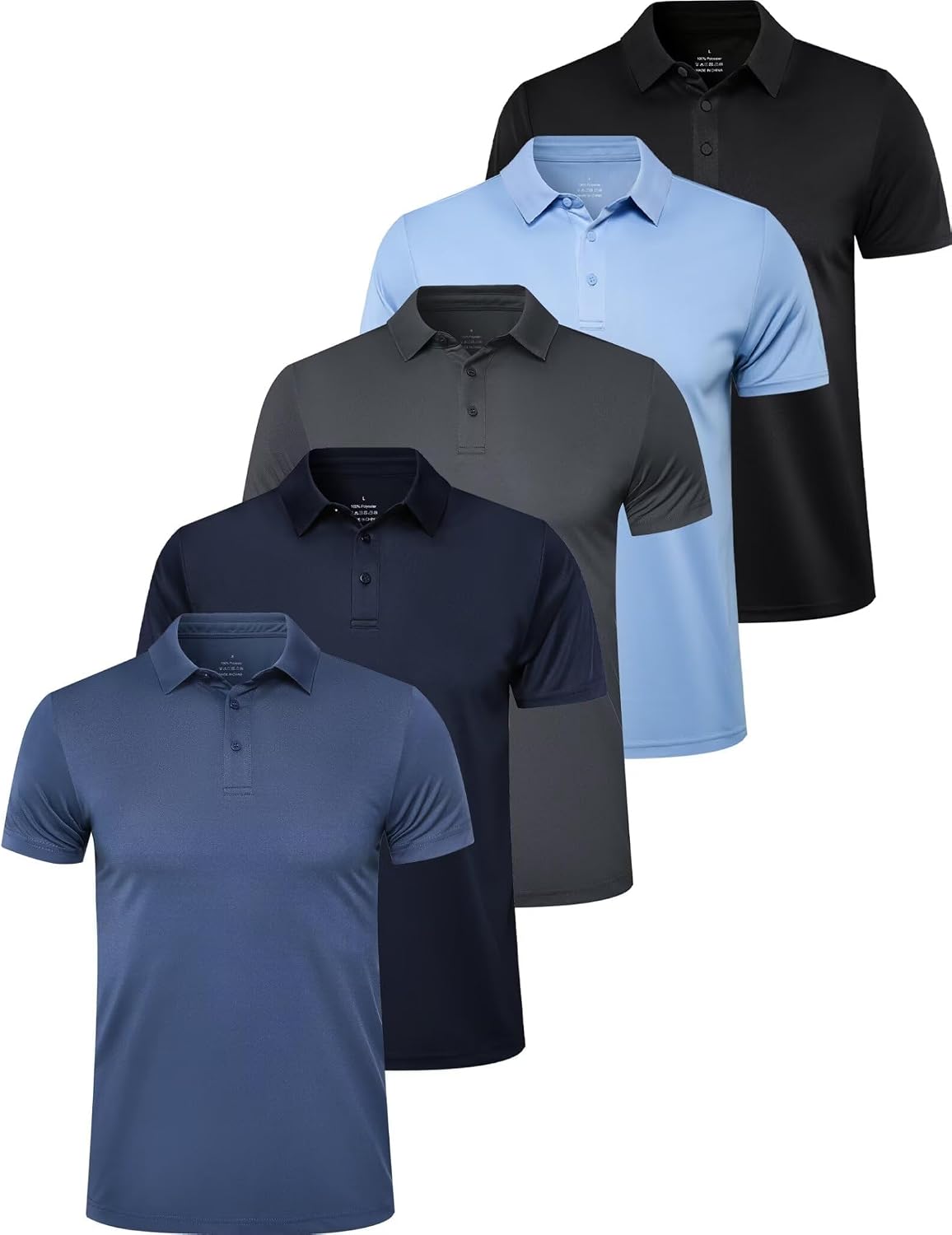 Men's Performance Polo Shirts, Short Sleeve, 5-Pack - Image 8