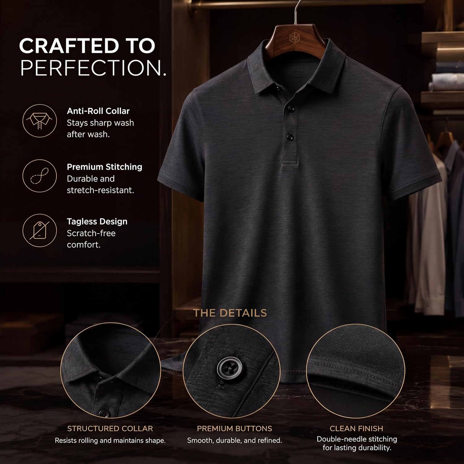 Men's Collared Short Sleeve Performance Polo Shirt, 6-Pack - Image 9