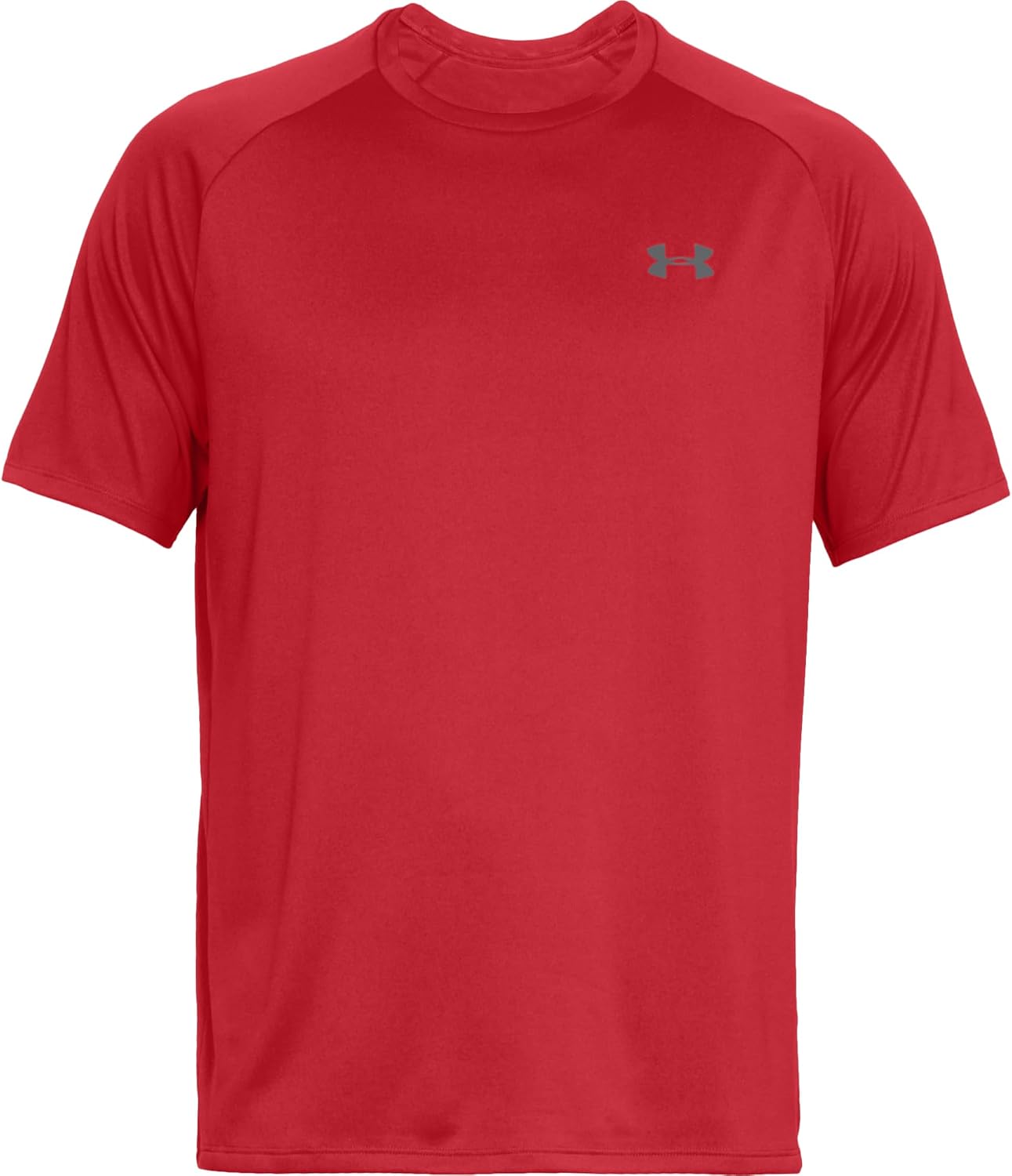 Men's Red Short Sleeve Crew Neck T-Shirt, Polyester