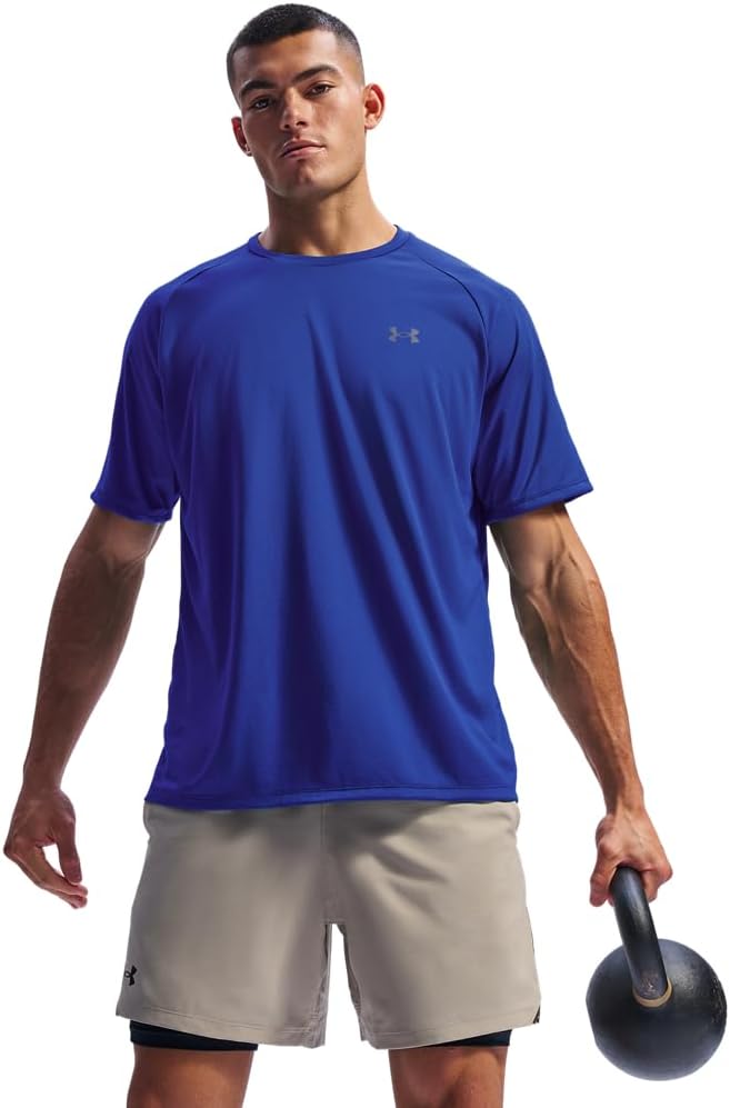 Men's Red Short Sleeve Crew Neck T-Shirt, Polyester - Image 11