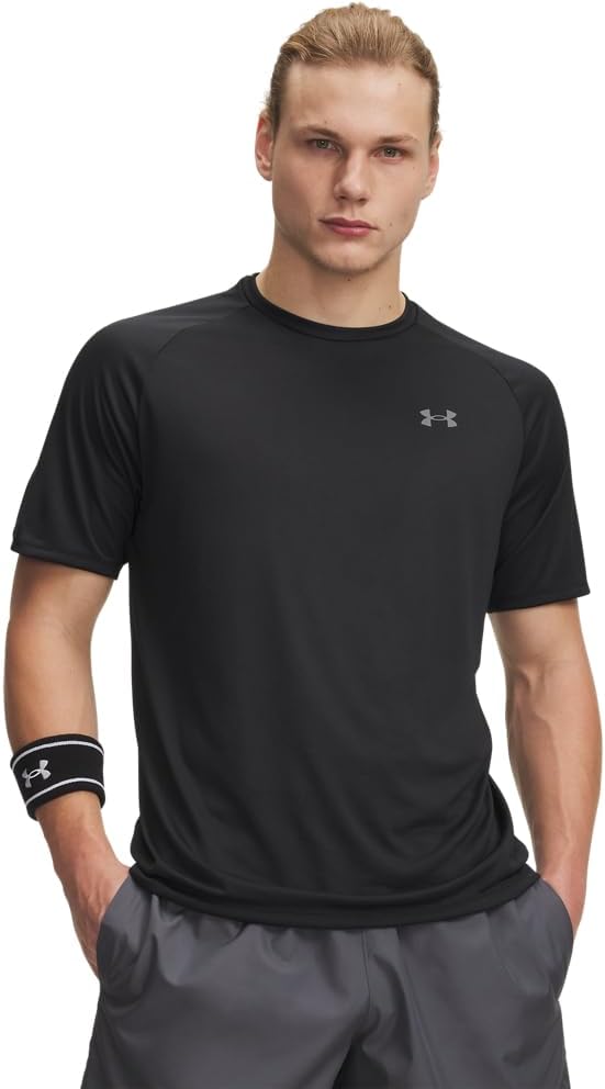 Men's Red Short Sleeve Crew Neck T-Shirt, Polyester - Image 9