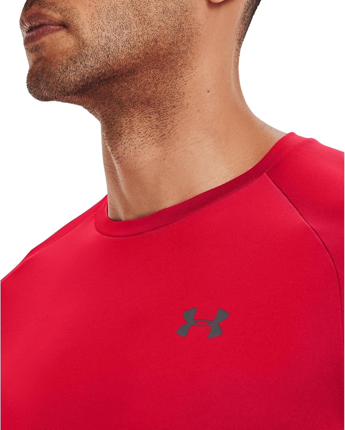 Men's Red Short Sleeve Crew Neck T-Shirt, Polyester - Image 8