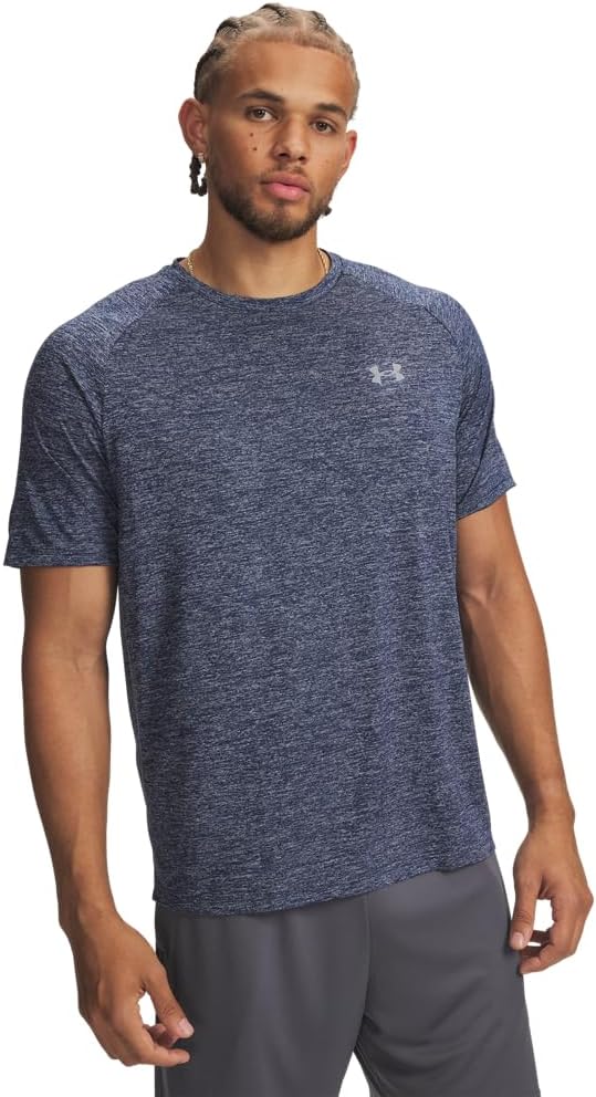 Men's Red Short Sleeve Crew Neck T-Shirt, Polyester - Image 10