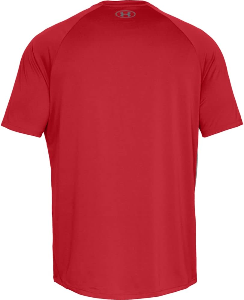 Men's Red Short Sleeve Crew Neck T-Shirt, Polyester - Image 7