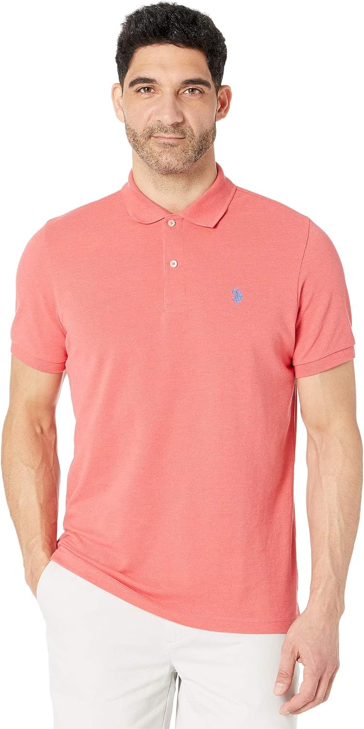 Men's Classic Pique Polo Shirt with Two Buttons, Black - Image 98