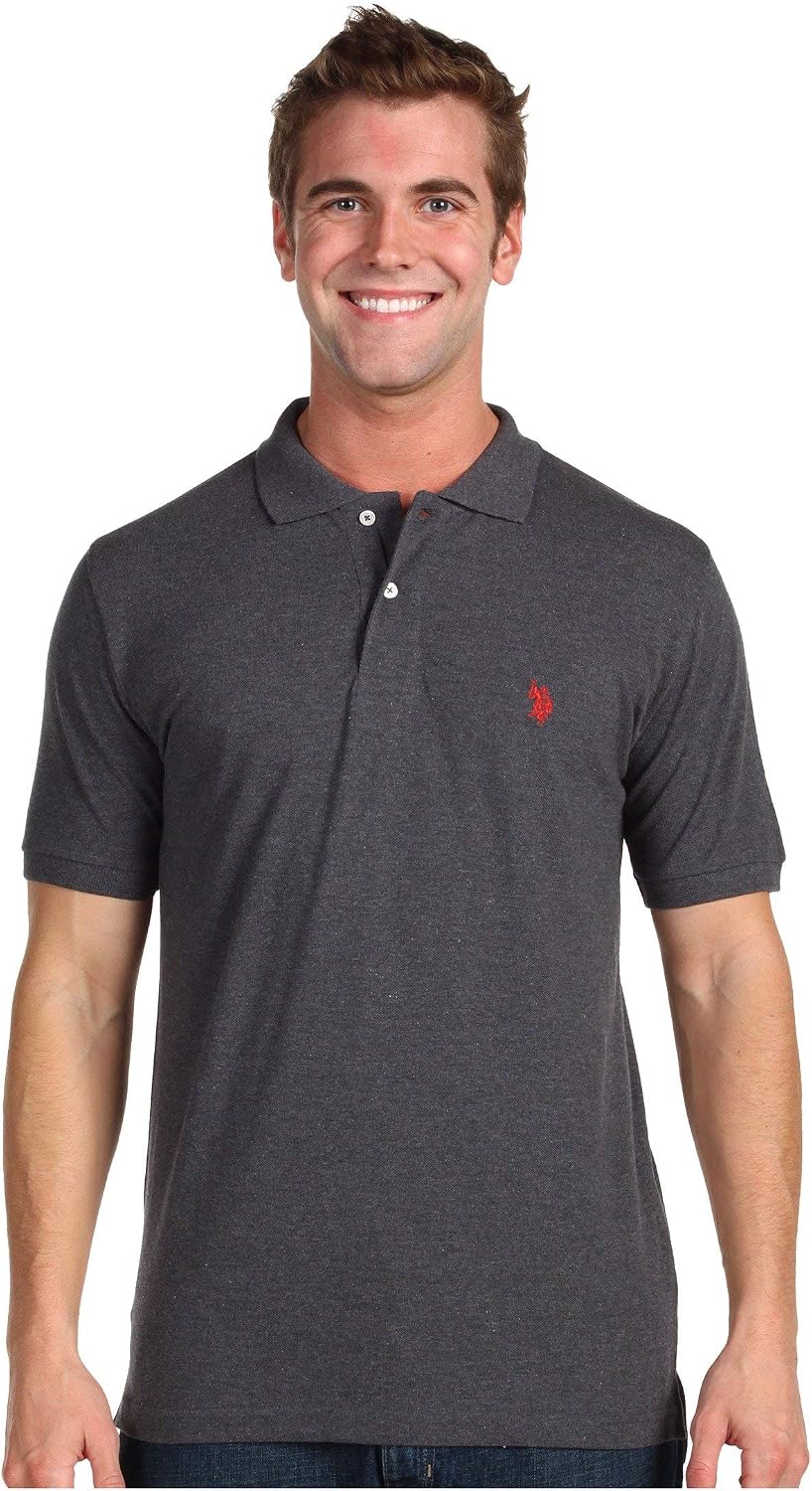 Men's Classic Pique Polo Shirt with Two Buttons, Black - Image 86