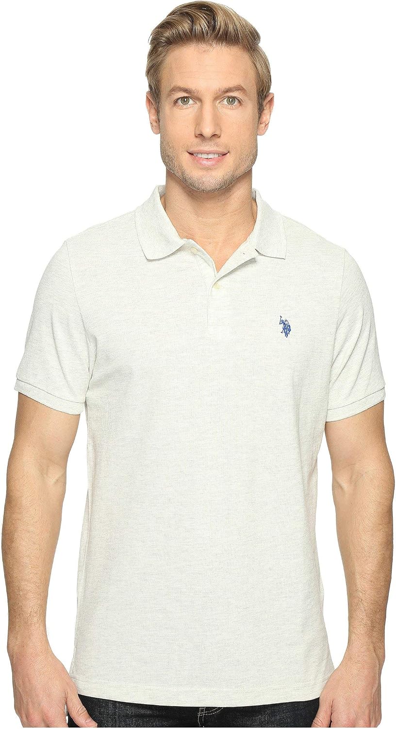Men's Classic Pique Polo Shirt with Two Buttons, Black - Image 67