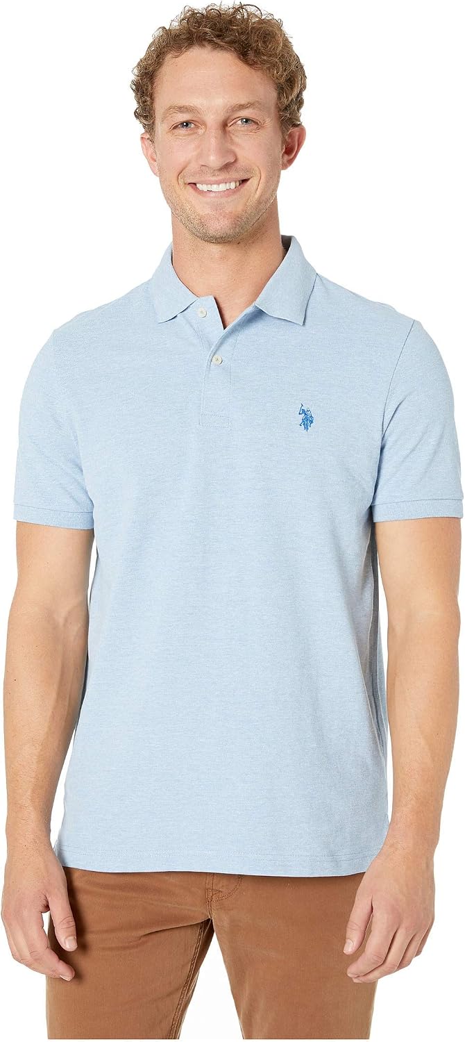 Men's Classic Pique Polo Shirt with Two Buttons, Black - Image 90