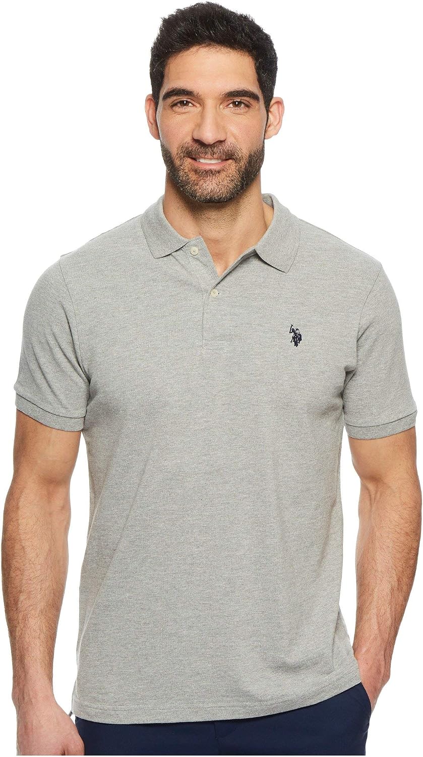 Men's Classic Pique Polo Shirt with Two Buttons, Black - Image 11