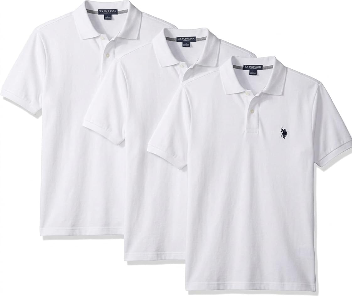 Men's Classic Pique Polo Shirt with Two Buttons, Black - Image 40