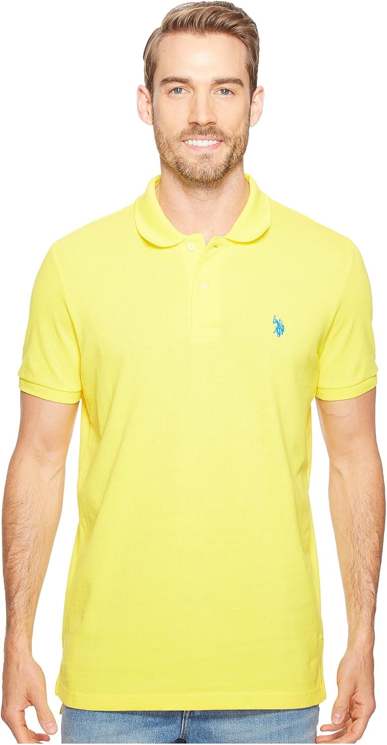 Men's Classic Pique Polo Shirt with Two Buttons, Black - Image 93
