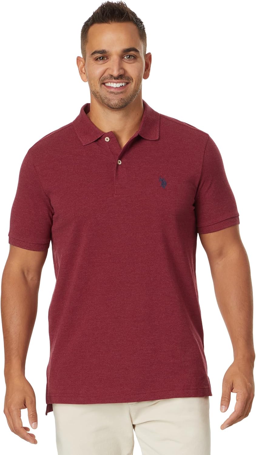 Men's Classic Pique Polo Shirt with Two Buttons, Black - Image 30