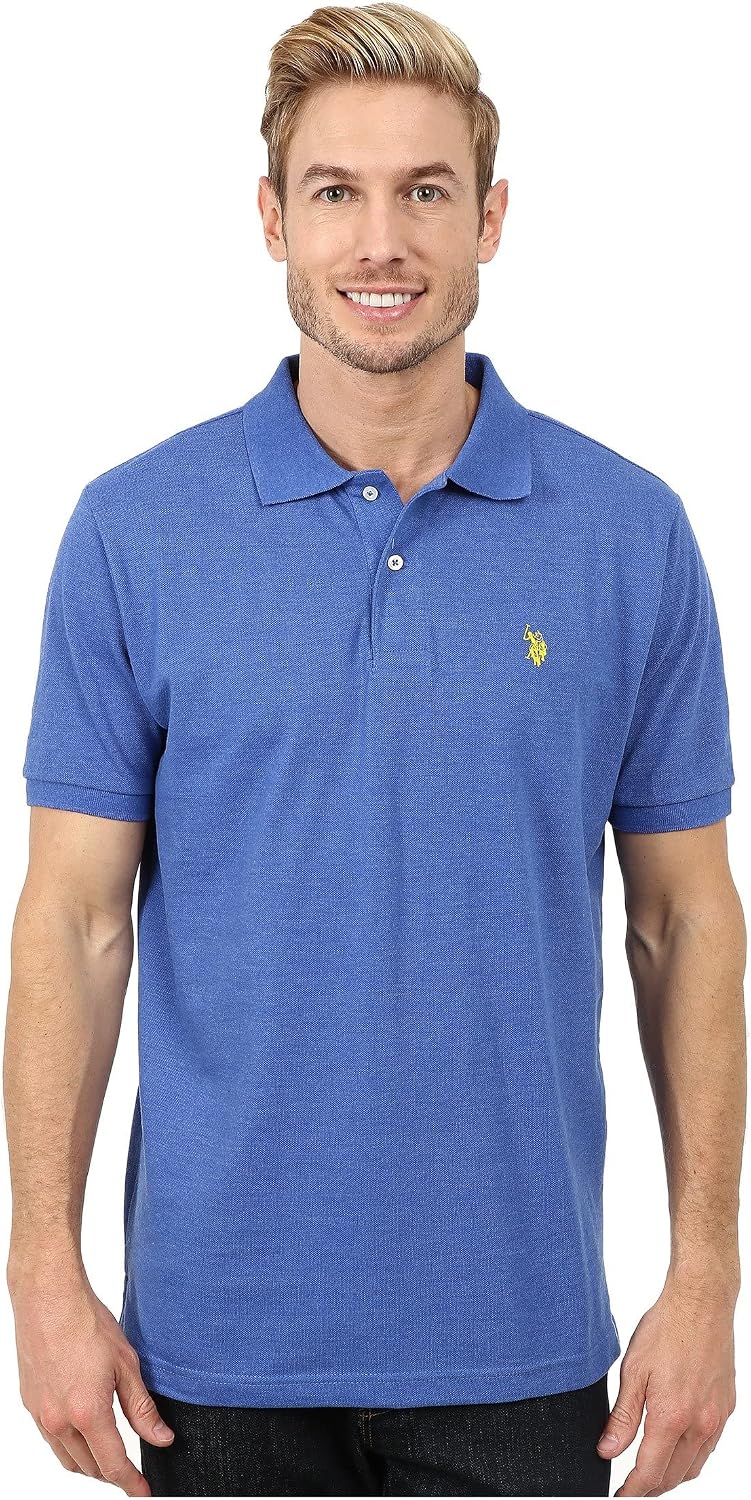 Men's Classic Pique Polo Shirt with Two Buttons, Black - Image 83