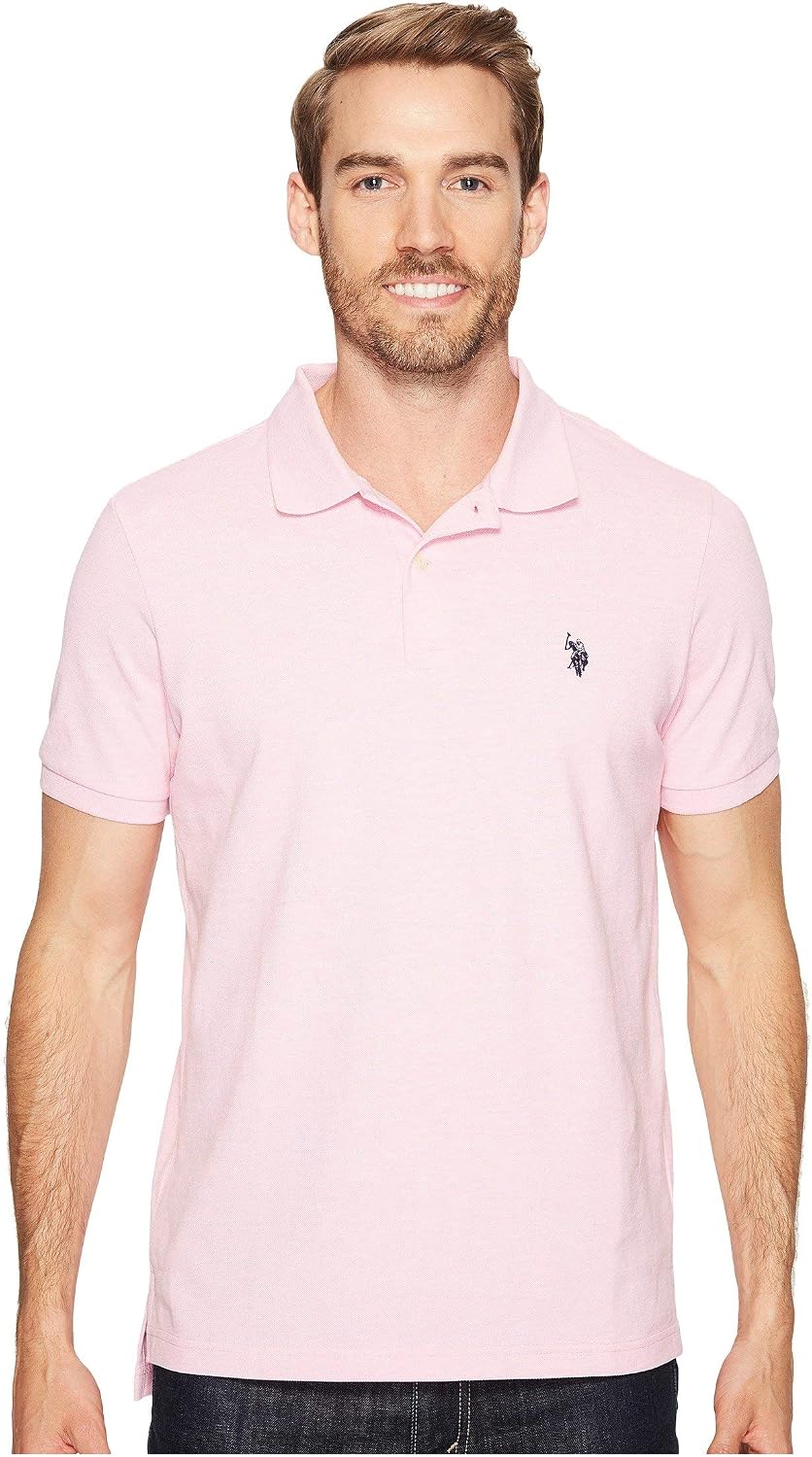 Men's Classic Pique Polo Shirt with Two Buttons, Black - Image 64