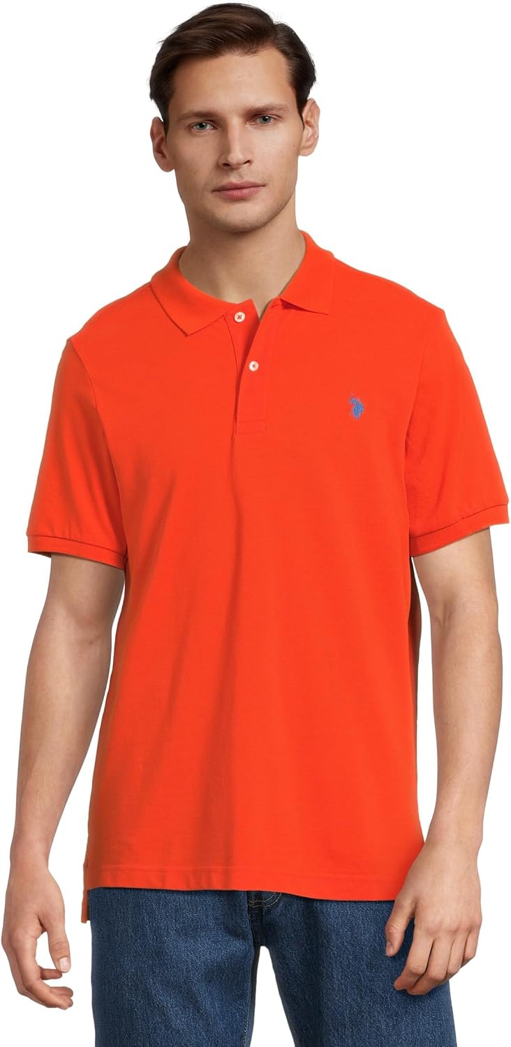 Men's Classic Pique Polo Shirt with Two Buttons, Black - Image 15