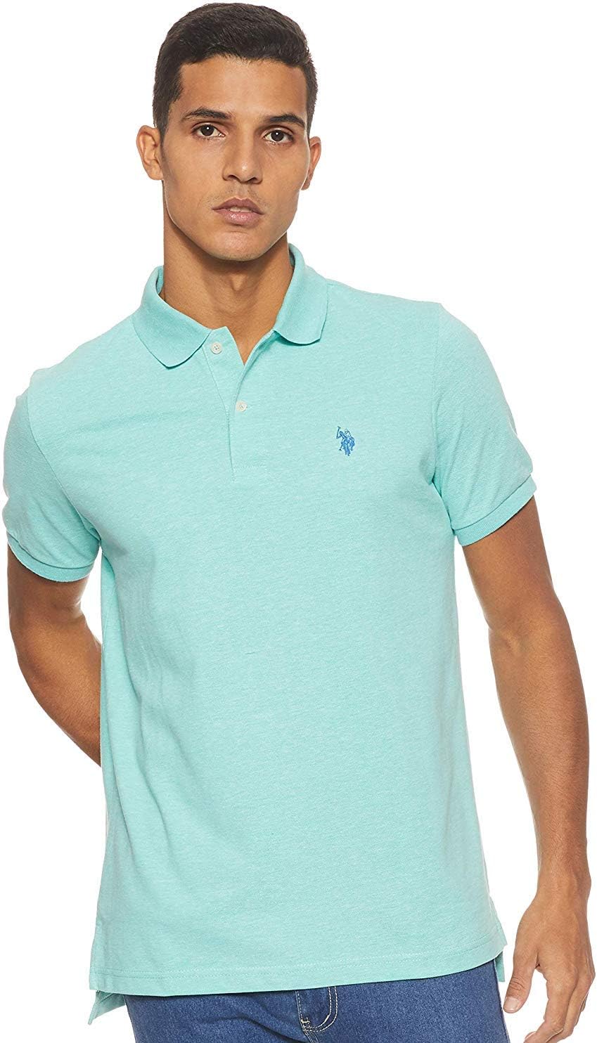 Men's Classic Pique Polo Shirt with Two Buttons, Black - Image 16