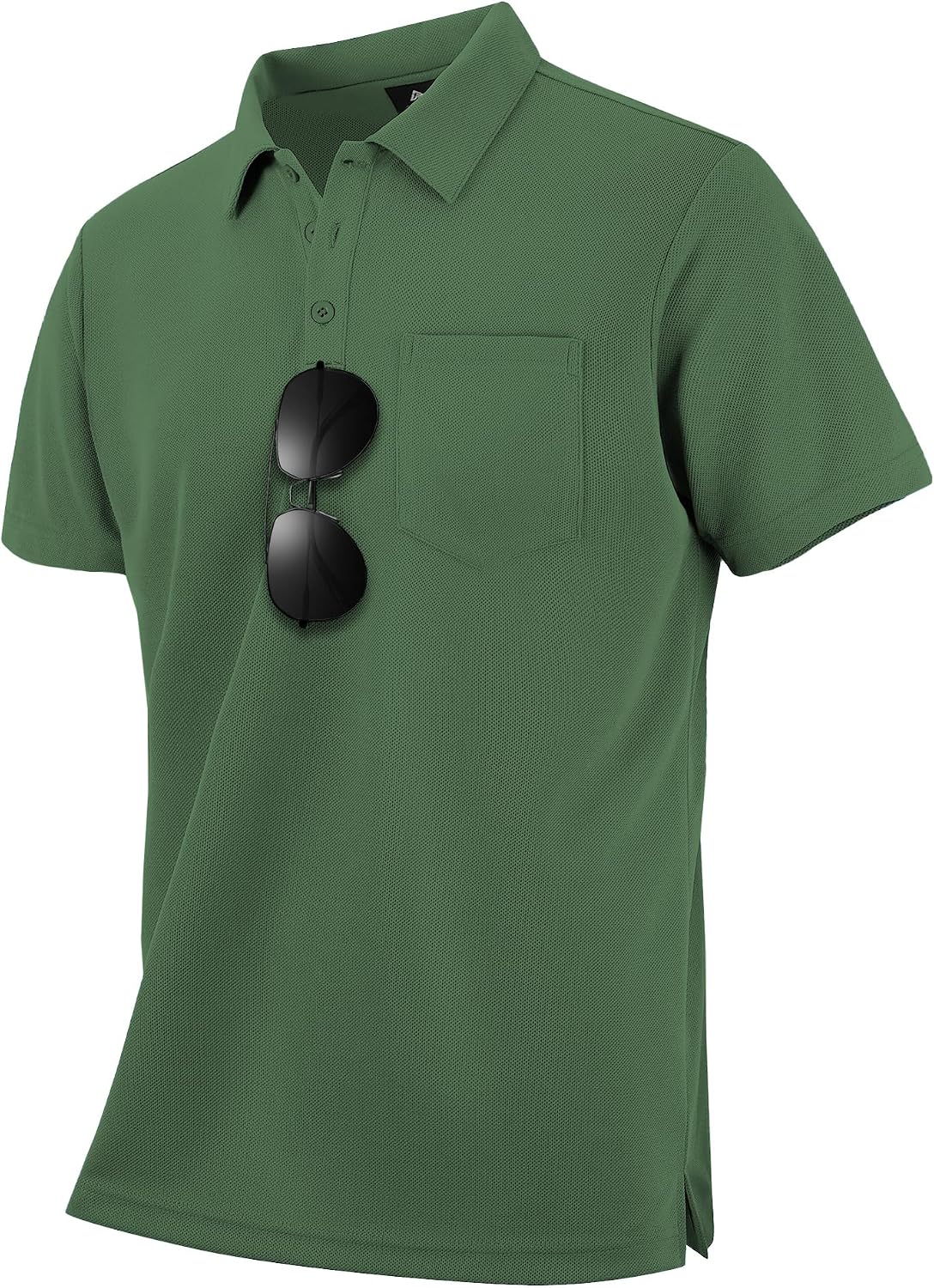 Men's Light Blue Short Sleeve Polo with Chest Pocket - Image 23