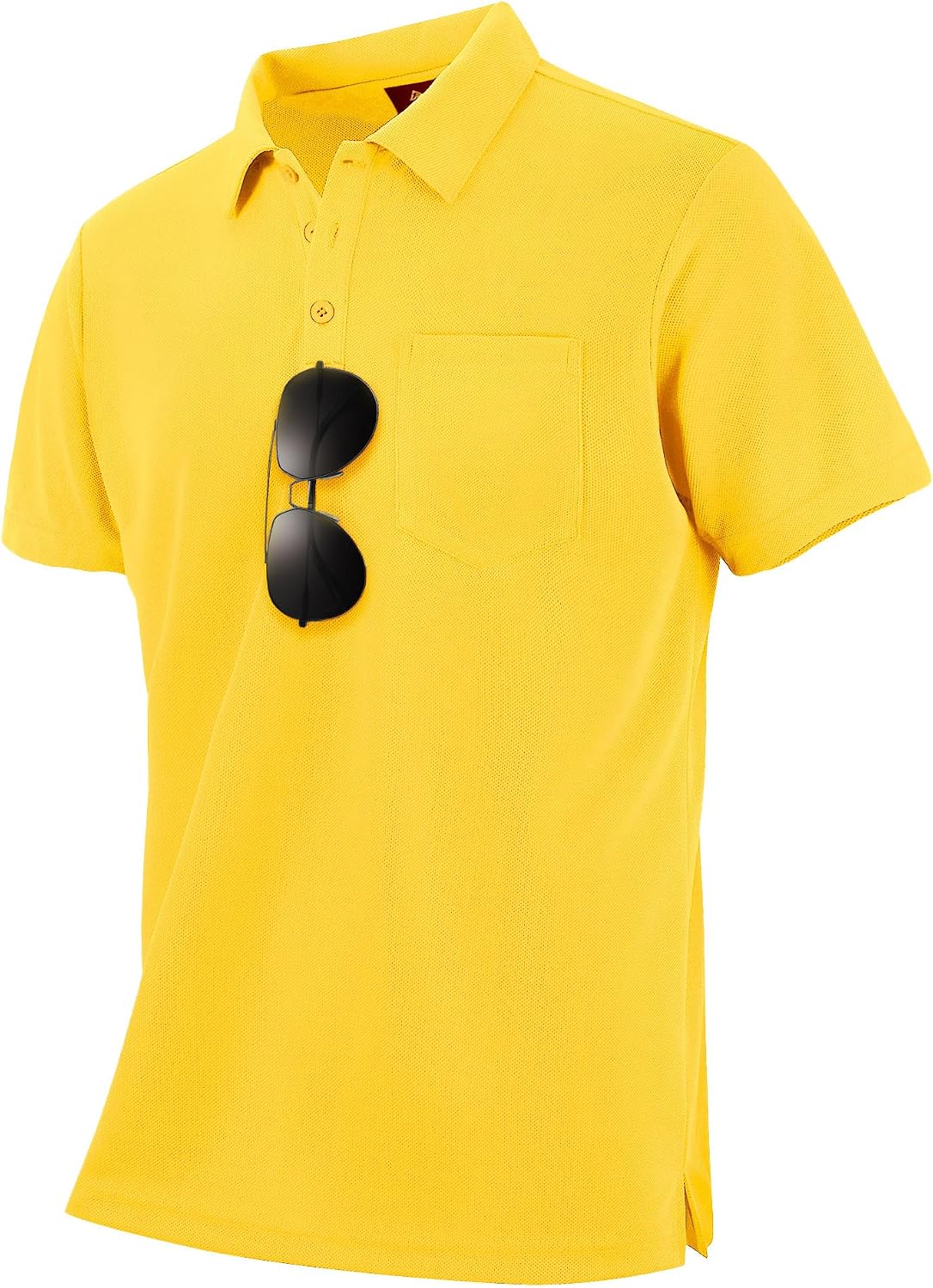Men's Light Blue Short Sleeve Polo with Chest Pocket - Image 17