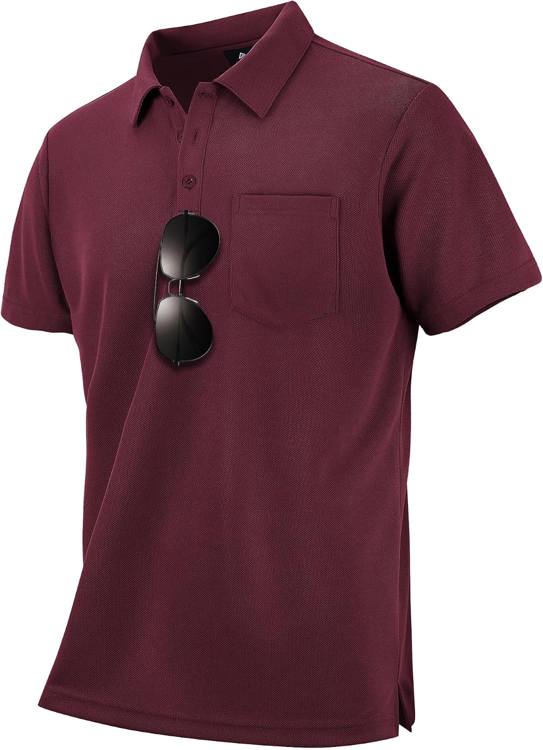 Men's Light Blue Short Sleeve Polo with Chest Pocket - Image 16