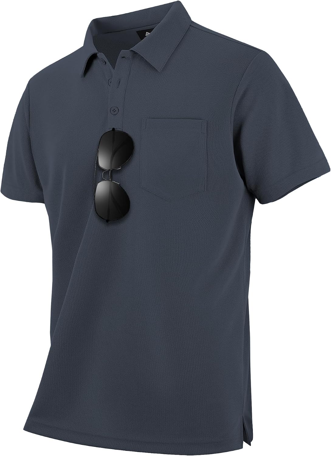 Men's Light Blue Short Sleeve Polo with Chest Pocket - Image 20