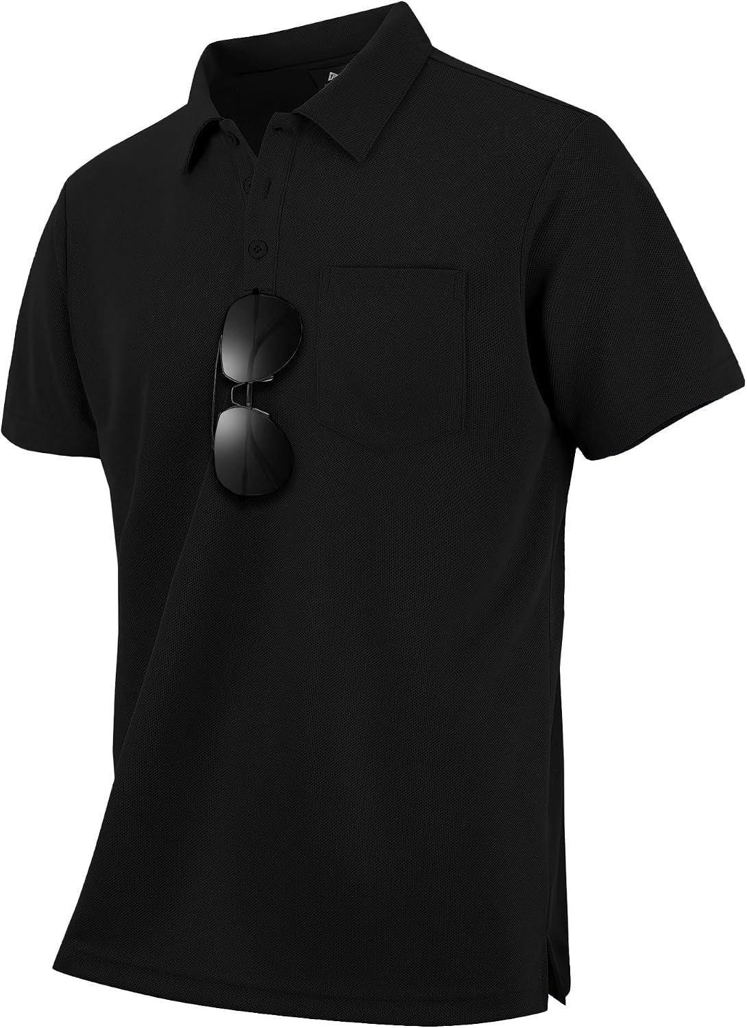 Men's Light Blue Short Sleeve Polo with Chest Pocket - Image 9