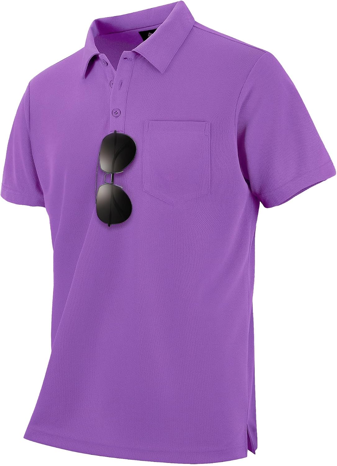 Men's Light Blue Short Sleeve Polo with Chest Pocket - Image 18