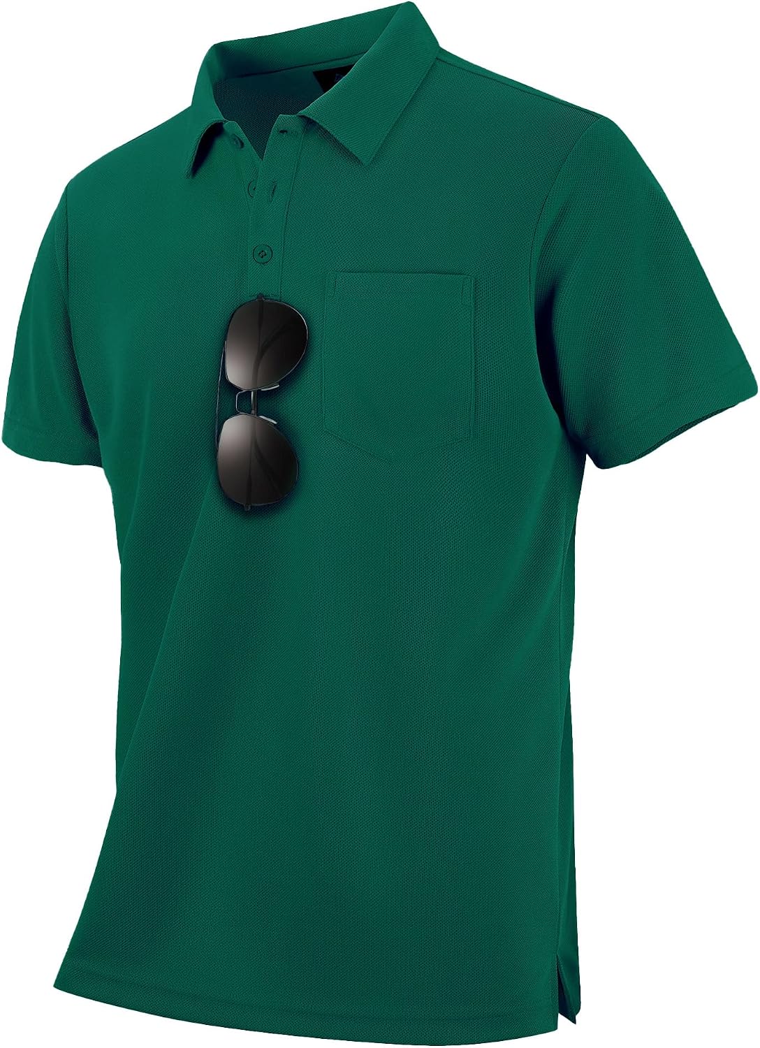 Men's Light Blue Short Sleeve Polo with Chest Pocket - Image 14
