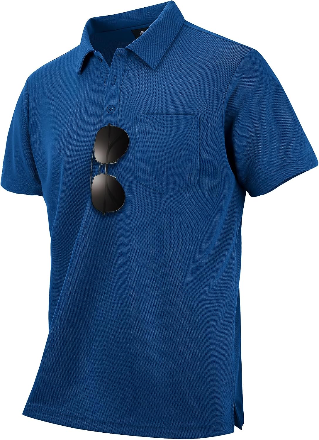 Men's Light Blue Short Sleeve Polo with Chest Pocket - Image 22